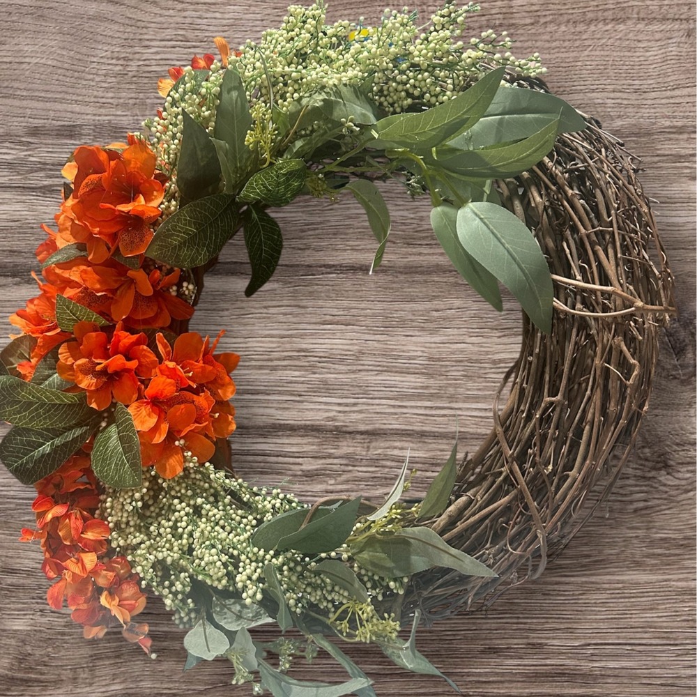 Orange flowered Wreath